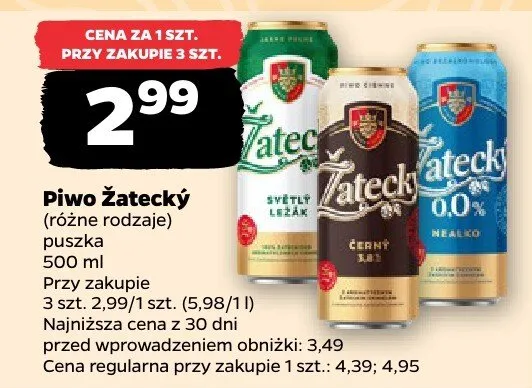 Piwo Żatecký promocja w Netto