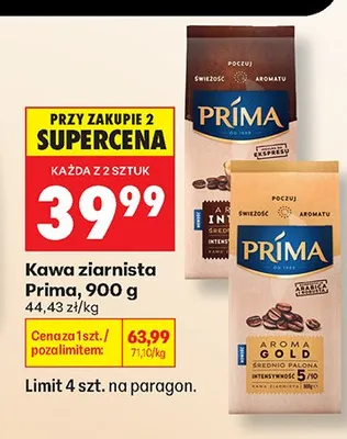 Kawa ziarnista Prima promocja w Biedronka