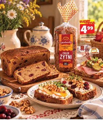 Chleb żytni z żurawiną Piekarnia Sokołowska promocja w TOPAZ
