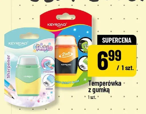 Temperówka z gumką Keyroad promocja w POLOmarket