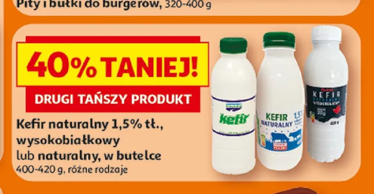 Kefir naturalny w butelce promocja w Auchan