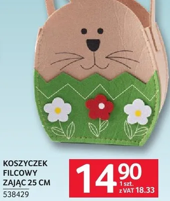 Koszyczek filcowy zając 25 cm promocja w Selgros