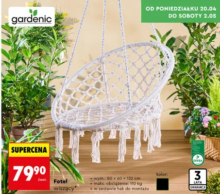 Fotel wiszący promocja w Biedronka