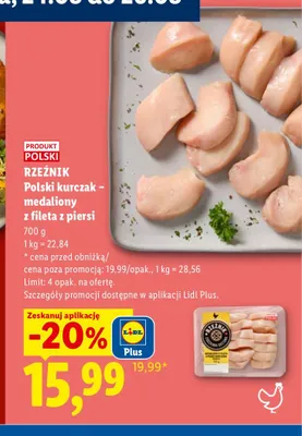 Kurczak medaliony z fileta z piersi Rzeźnik promocja w Lidl