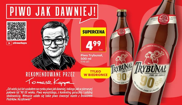 Piwo Trybunał '90 promocja w Biedronka