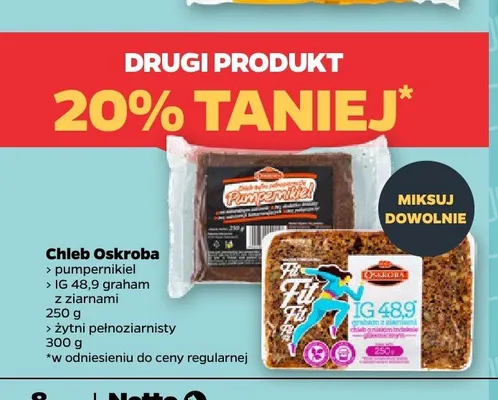Chleb pumpernikiel Oskroba promocja w Netto