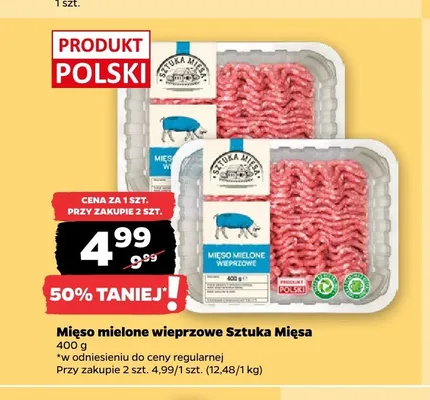 Mięso mielone wieprzowe Sztuka Mięsa promocja w Netto