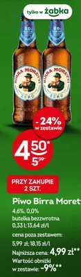 Piwo Birra Moretti 4,6% promocja w Żabka