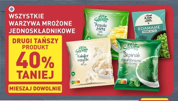 Fasola żółta mrożona All Seasons promocja w Aldi