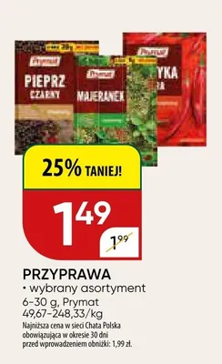 Przyprawa do sałatek Prymat promocja w Chata Polska