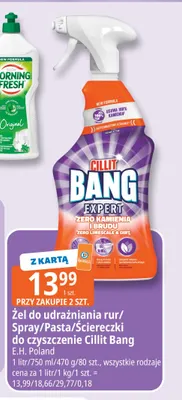 Żel do udrażniania rur/Spray/Pasta/Ściereczki do czyszczenie Cillit Bang promocja w Leclerc