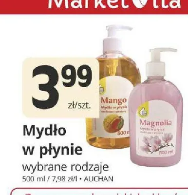 Mydło w płynie Auchan Magnolia promocja w Marketvita