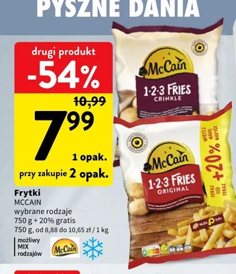 Frytki proste McCain 1-2-3 Fries Original promocja w Intermarche