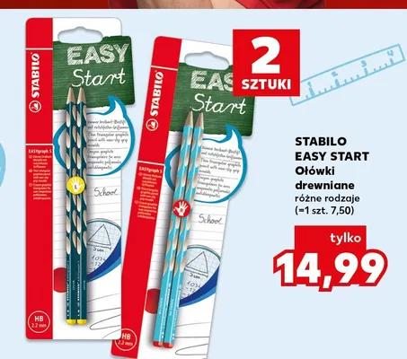 Ołówki drewniane STABILO EASY Start 2-pak promocja w Kaufland