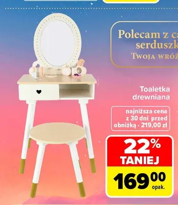 Toaletka drewniana promocja w Carrefour
