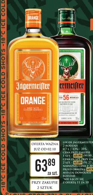 Likier Jägermeister Orange promocja w Dino