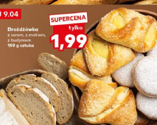Drożdżówka z serem, z makiem, z budyniem promocja w Kaufland