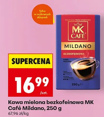 Kawa mielona bezkofeinowa Mildano promocja w Biedronka
