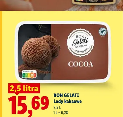 Lody kakaowe Bon Gelati promocja w Lidl
