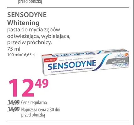 Pasta do mycia zębów Whitening odświeżająca wybielająca przeciw próchnicy Sensodyne promocja w Hebe