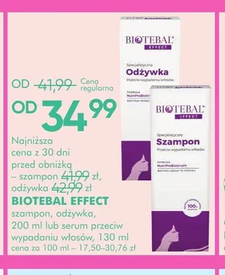 Szampon przeciw wypadaniu włosów Biotebal Effect promocja w Super-Pharm