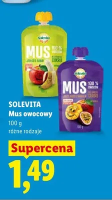 Mus owocowy Solevita jabłko mango marakuja promocja w Lidl