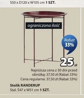 Stolik RANDERUP promocja w Jysk