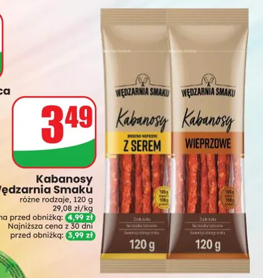 Kabanosy z serem Wędzarnia Smaku promocja w Dino