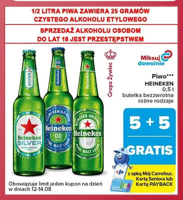 Piwo Heineken Silver promocja w Carrefour Market