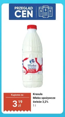 Mleko spożywcze świeże Krasula 3,2% promocja w Dino