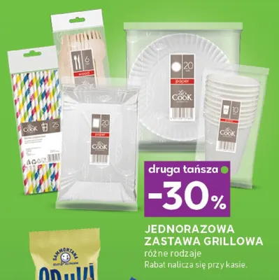 Jednorazowa zastawa grillowa słomki papierowe Let's Cook promocja w Stokrotka