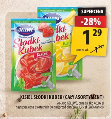 Kisiel Słodki Kubek truskawkowy Gellwe promocja w Arhelan