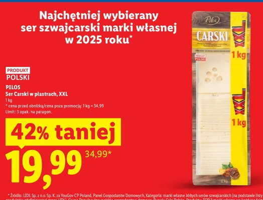 Ser Carski w plastrach XXL promocja w Lidl