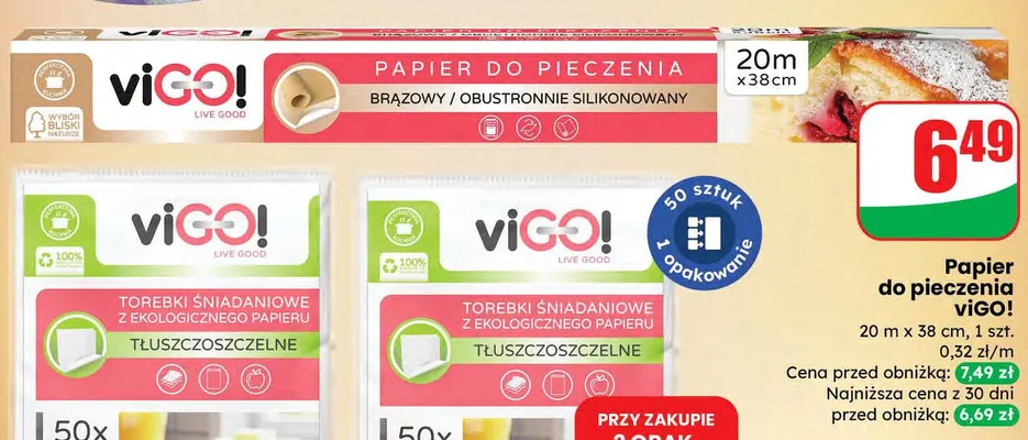 Papier do pieczenia brązowy/obustronnie silikonowany promocja w Dino