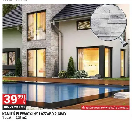 Kamień elewacyjny Lazzaro 2 Gray promocja w Merkury Market
