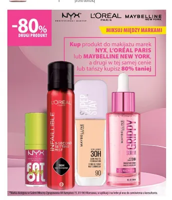 Produkty do makijażu marek NYX, L'Oréal Paris lub Maybelline New York promocja w Hebe