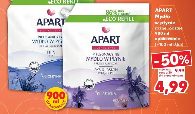 Mydło w płynie zapas Apart Irys & Jasmin promocja w Kaufland