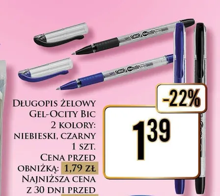 Długopis żelowy BIC Gel-ocity niebieski promocja w Dino