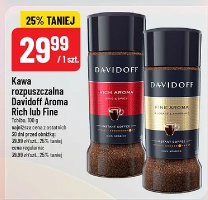 Kawa rozpuszczalna Davidoff Aroma Rich lub Fine promocja w POLOmarket