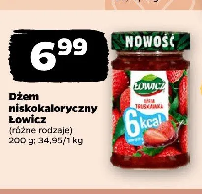 Dżem niskokaloryczny truskawkowy Łowicz promocja w Netto