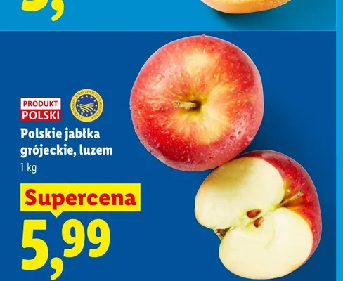 Polskie jabłka grójeckie luzem promocja w Lidl