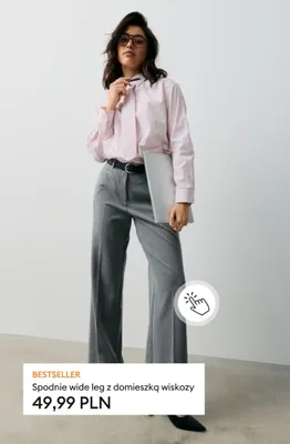 Spodnie wide leg z domieszką wiskozy promocja w Sinsay