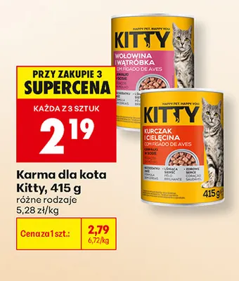 Karma dla kota Kitty kurczak i cielęcina promocja w Biedronka