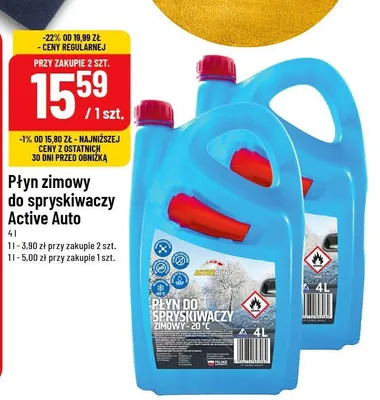 Płyn zimowy do spryskiwaczy Active Auto promocja w POLOmarket