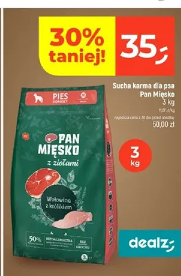 Sucha karma dla psa Pan Mięsko z ziołami wołowina z królikiem promocja w Dealz