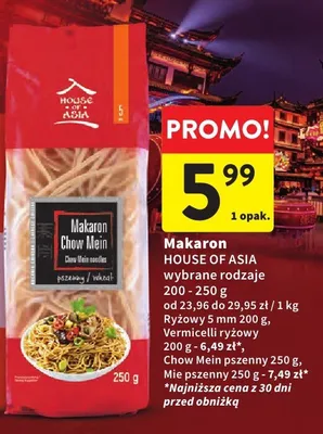 Makaron wybrane rodzaje promocja w Intermarche