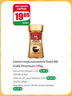 Kawa rozpuszczalna MK Cafe Premium Gold promocja w Dino