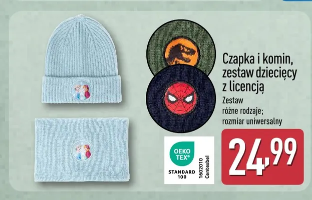 Czapka i komin zestaw dziecięcy z licencją promocja w Aldi