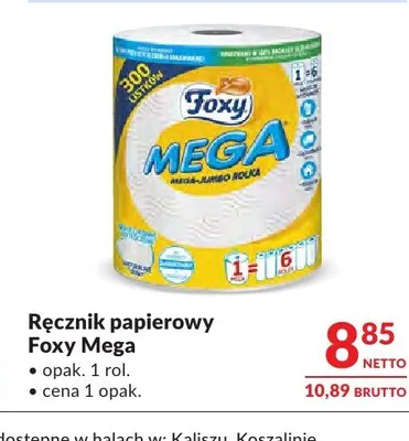 Ręcznik papierowy Foxy Mega promocja w Makro
