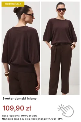 Sweter damski lniany promocja w Medicine